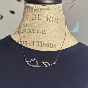 Sabika Silver and Gold Heart Necklace